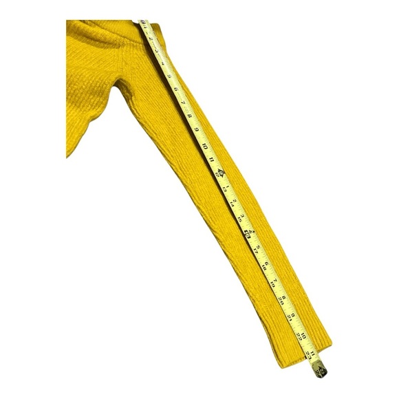 Anthropologie MOTH Cross Neck Chic Yellow Off-Shoulder Sweater XS - Picture 7 of 12